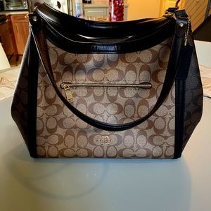 Coach Kristy Shoulder Bag Blocked Leather/Coated Canvas